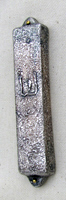 Mezuzah - fine silver over porcelain